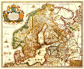SUECIA, DANIA, ET NORVEGIA, REGNA EUROPAE SEPTENTRIONALIA 1635